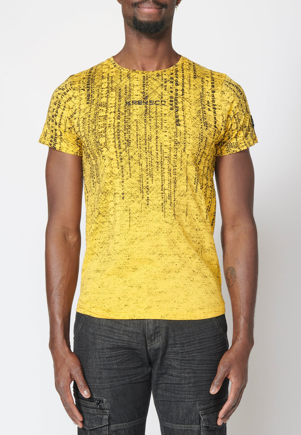 Camiseta Hombre Manga Corta Estampado Degradado Algodón – Koroshi 2211MC11
