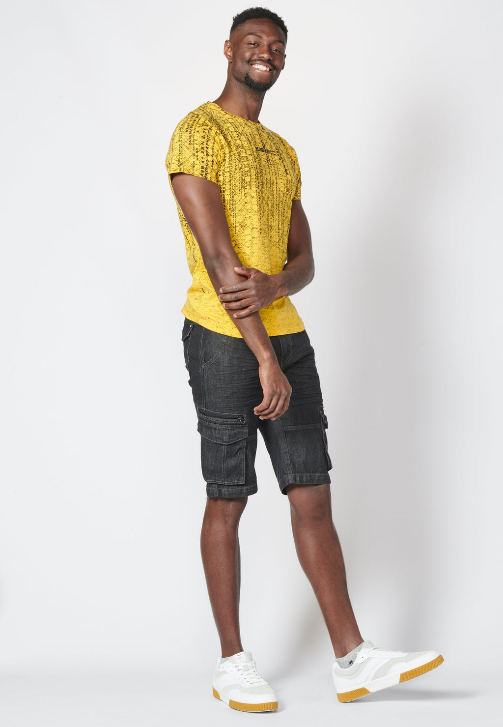 Camiseta Hombre Manga Corta Estampado Degradado Algodón – Koroshi 2211MC11