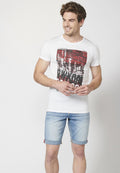 Camiseta Hombre Manga Corta Estampado Delantero Algodón – Koroshi 2211MC12
