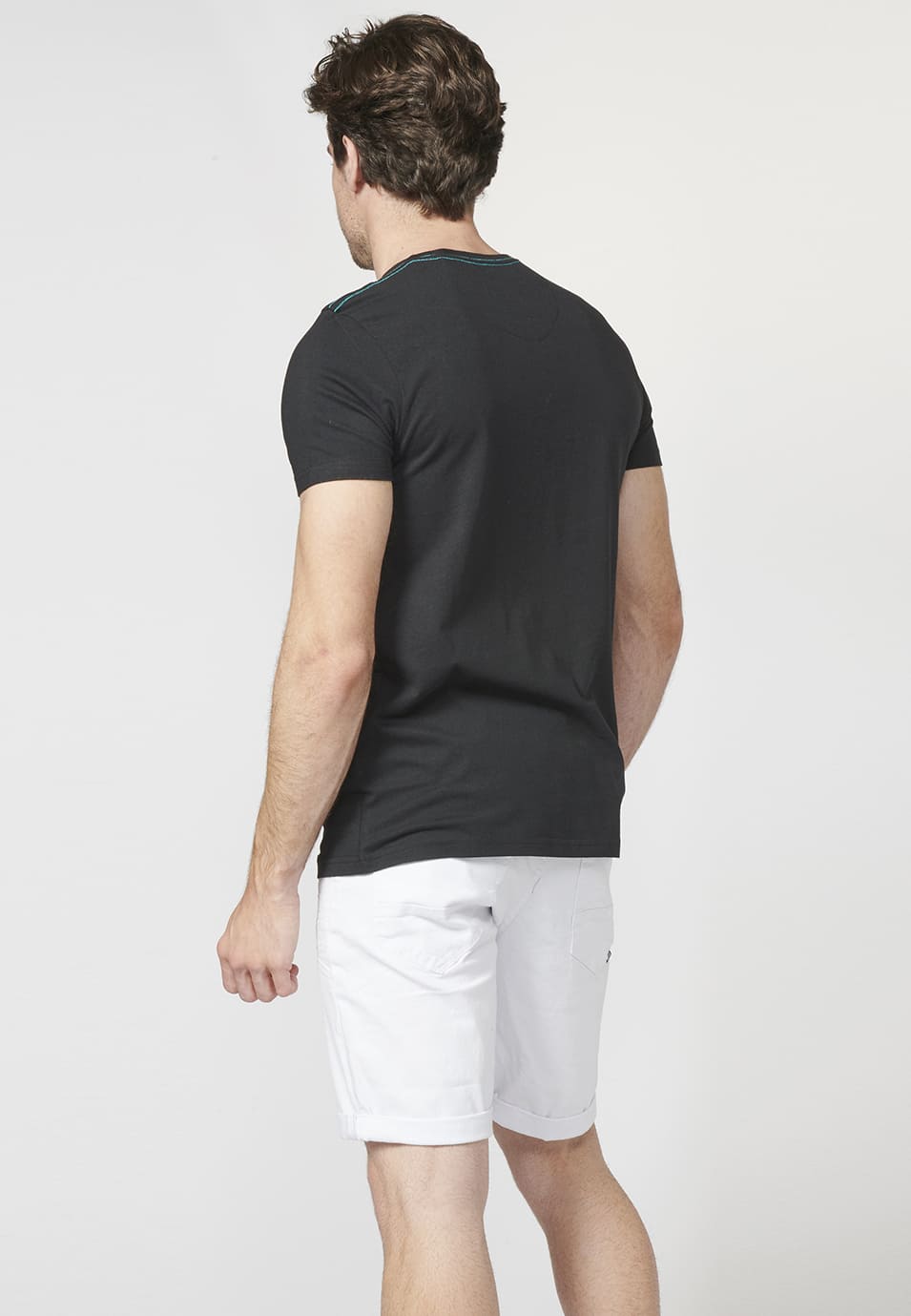 Camiseta Hombre Manga Corta Estampado Delantero Algodón – Koroshi 2211MC12