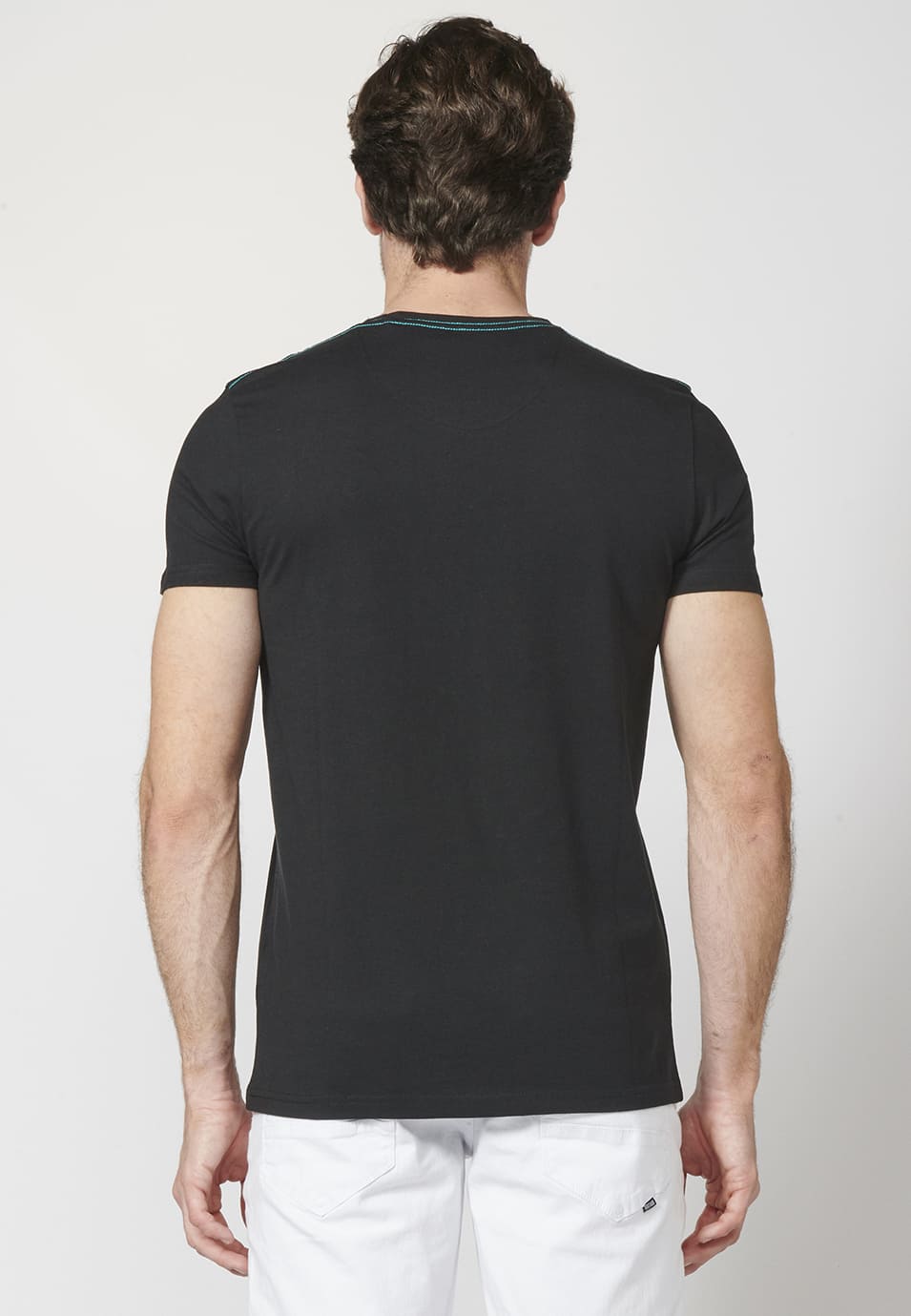 Camiseta Hombre Manga Corta Estampado Delantero Algodón – Koroshi 2211MC12