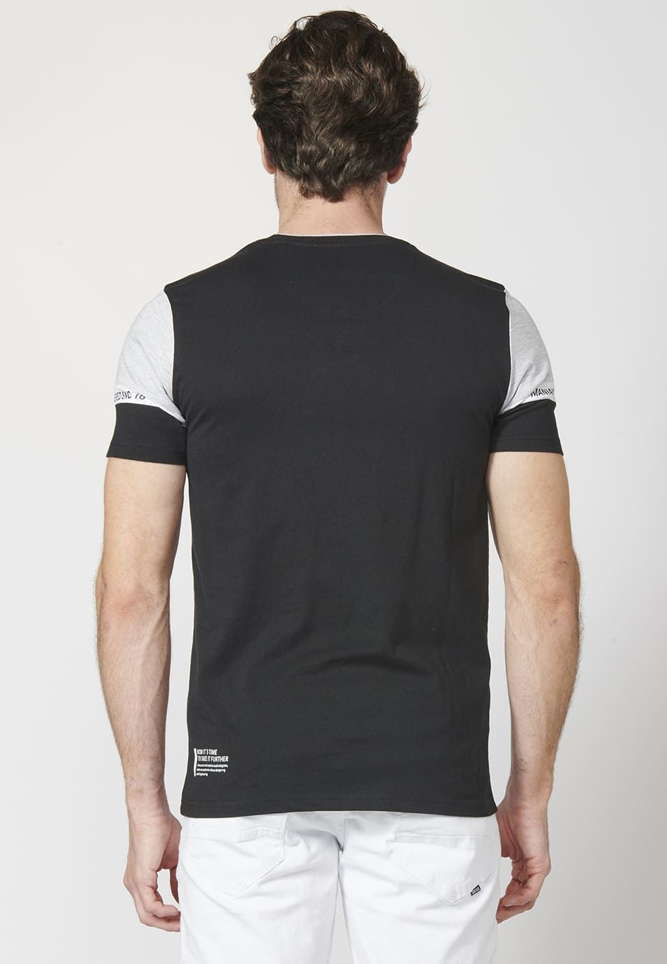 Camiseta Hombre Manga Corta Combinada Logo Lateral – Koroshi 2211MC21