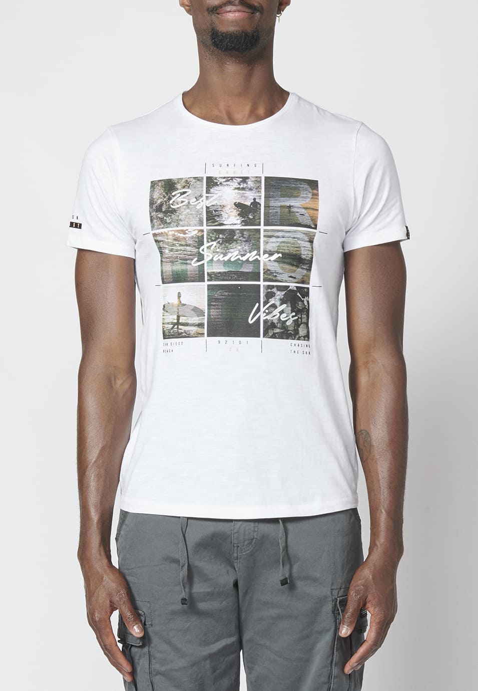 Camiseta Manga Corta Hombre Estampado Surfero 100% Algodón – Koroshi 2211MC28