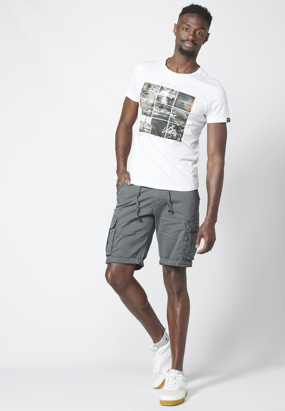 Camiseta Manga Corta Hombre Estampado Surfero 100% Algodón – Koroshi 2211MC28