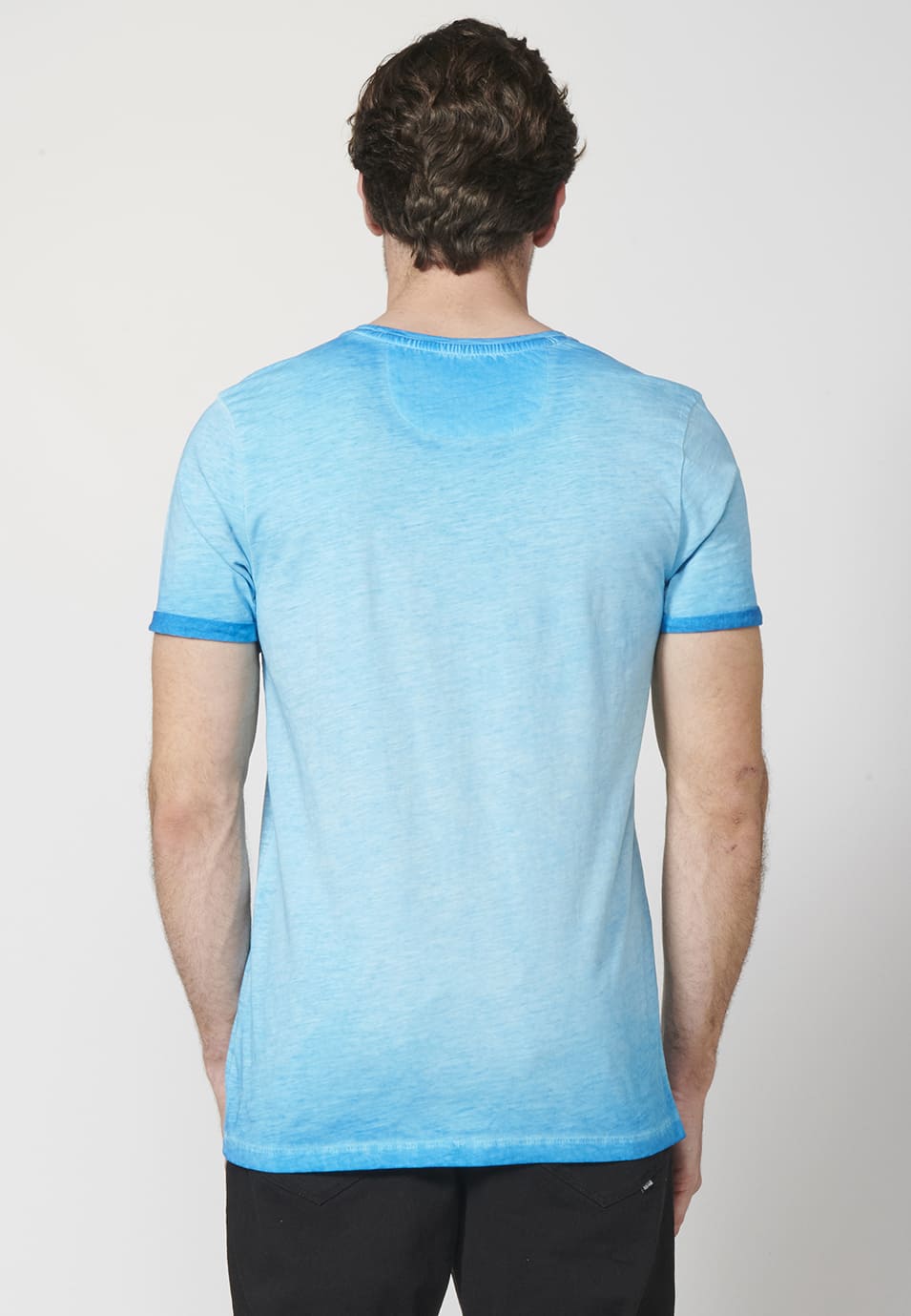 Camiseta Manga Corta Hombre Efecto Gastado Estampado – Koroshi 2211MC29