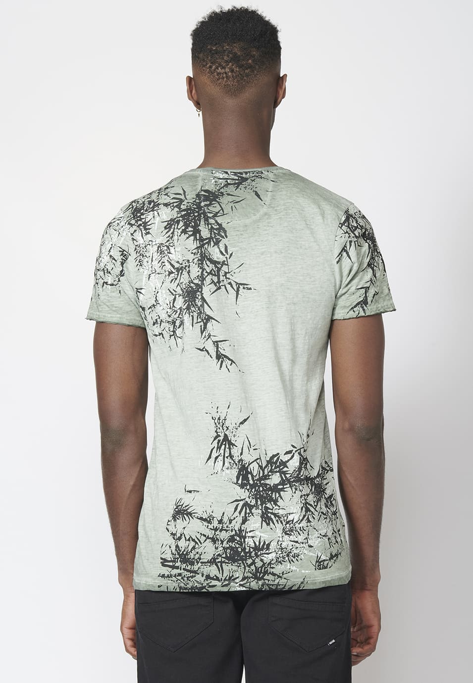 Camiseta Manga Corta Hombre Bolsillo y Estampado – Koroshi 2211MC31