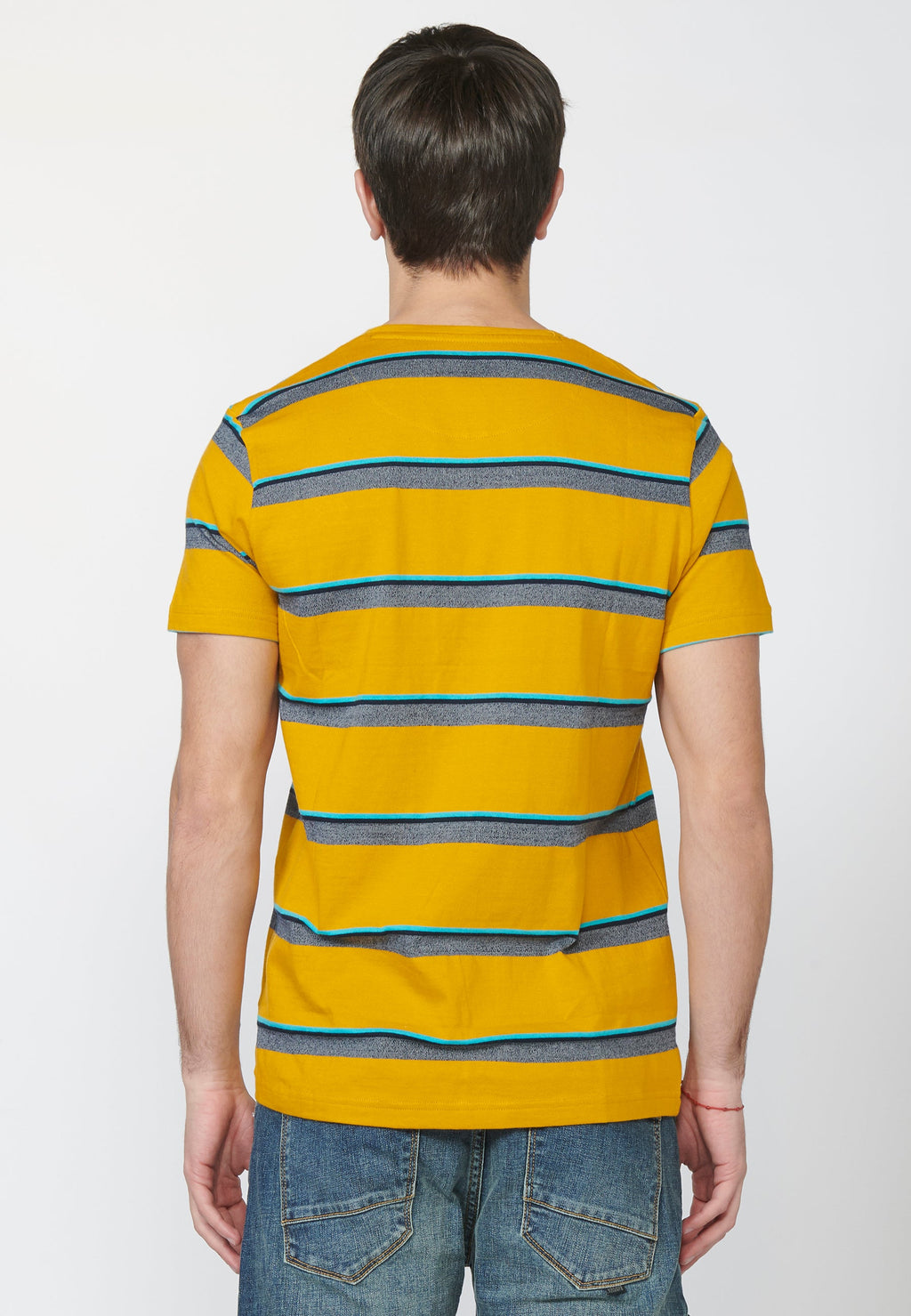 Camiseta Manga Corta Hombre a Rayas Punto Jaspeado – Koroshi 2211MC35