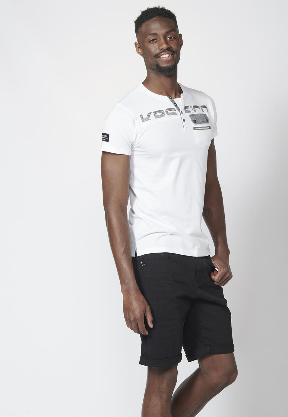 Camiseta Manga Corta Hombre Cuello con Tapeta y Botones – Koroshi 2211MC36