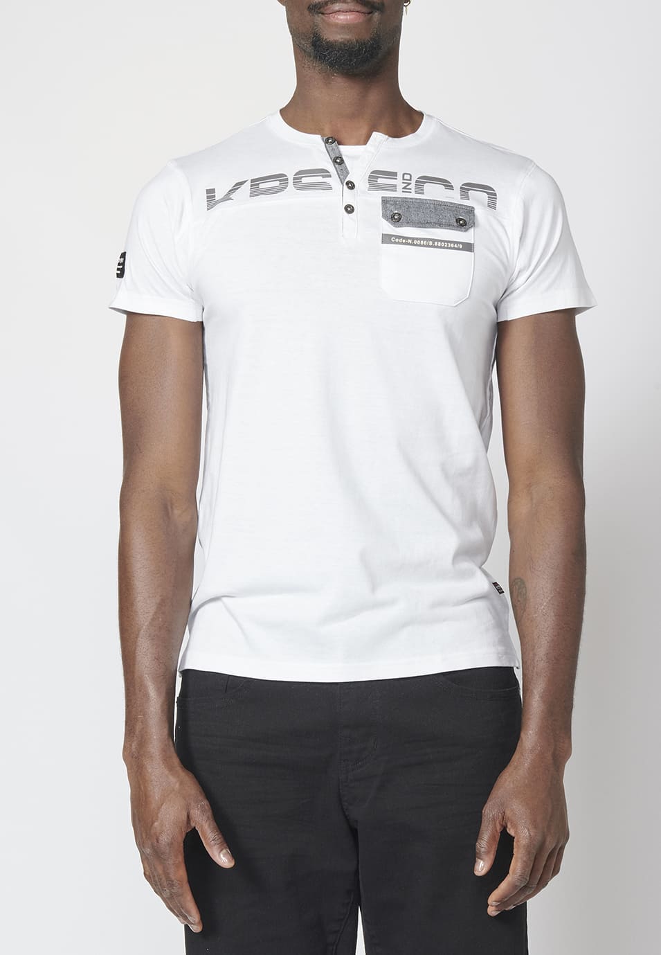 Camiseta Manga Corta Hombre Cuello con Tapeta y Botones – Koroshi 2211MC36