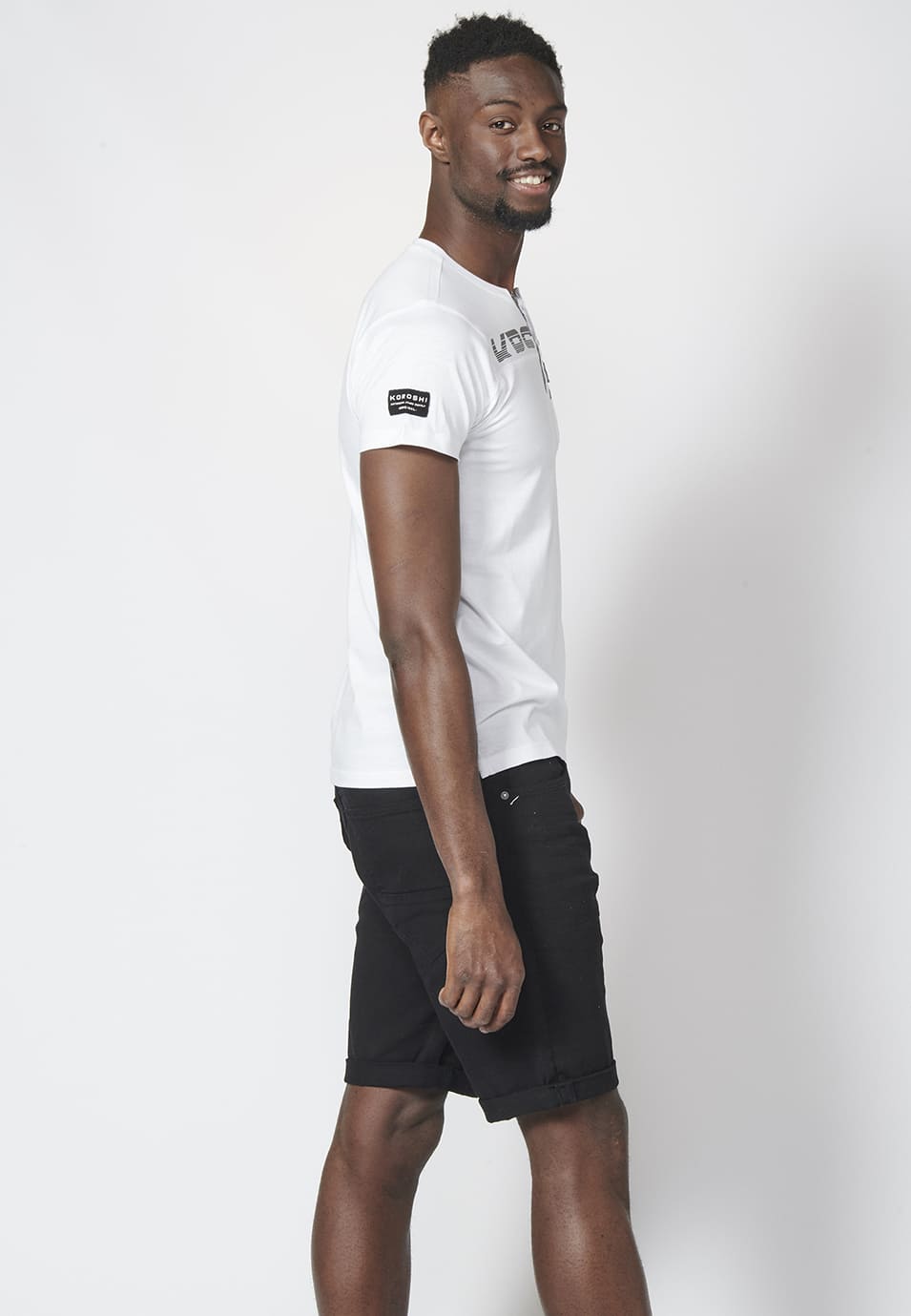 Camiseta Manga Corta Hombre Cuello con Tapeta y Botones – Koroshi 2211MC36