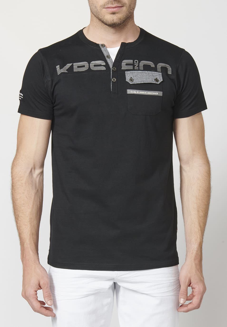 Camiseta Manga Corta Hombre Cuello con Tapeta y Botones – Koroshi 2211MC36