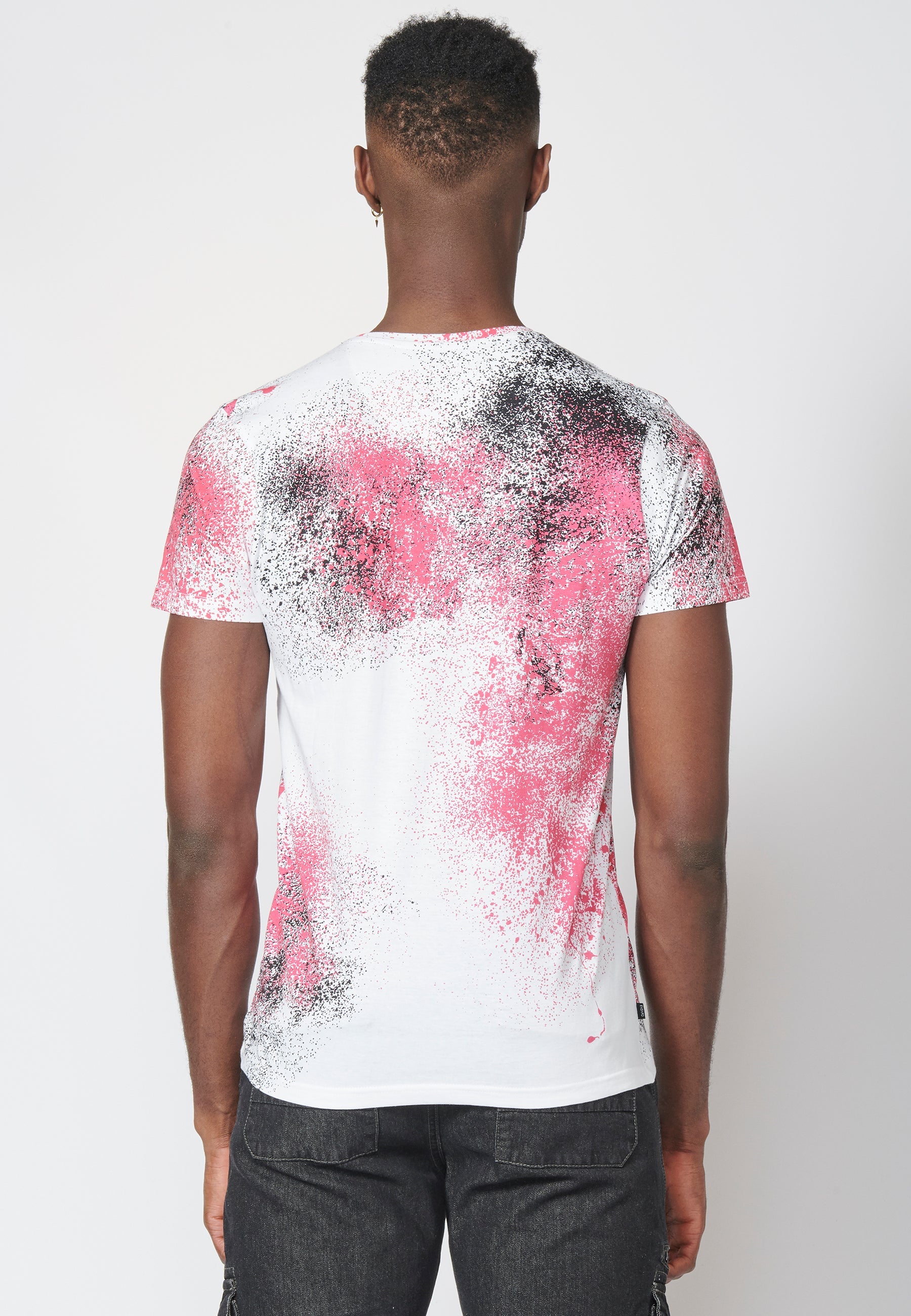 Camiseta Manga Corta Hombre Estampado Salpicaduras – Koroshi 2211MC39