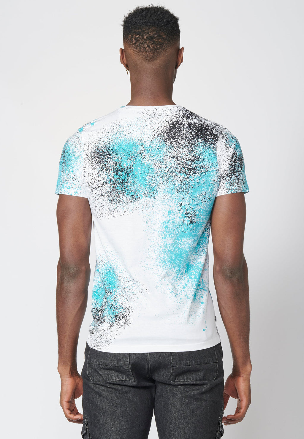 Camiseta Manga Corta Hombre Estampado Salpicaduras – Koroshi 2211MC39
