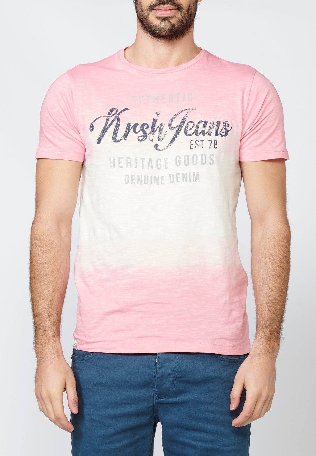 Camiseta Hombre Manga Corta Estampado Dip Dye – Koroshi 2211MC41