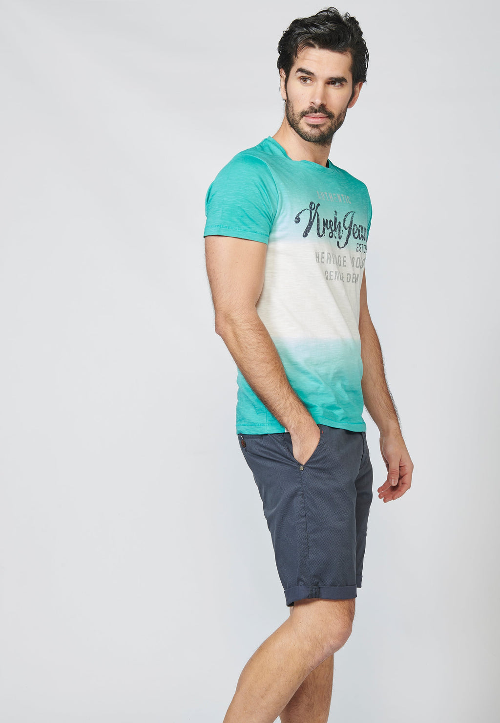 Camiseta Hombre Manga Corta Estampado Dip Dye – Koroshi 2211MC41