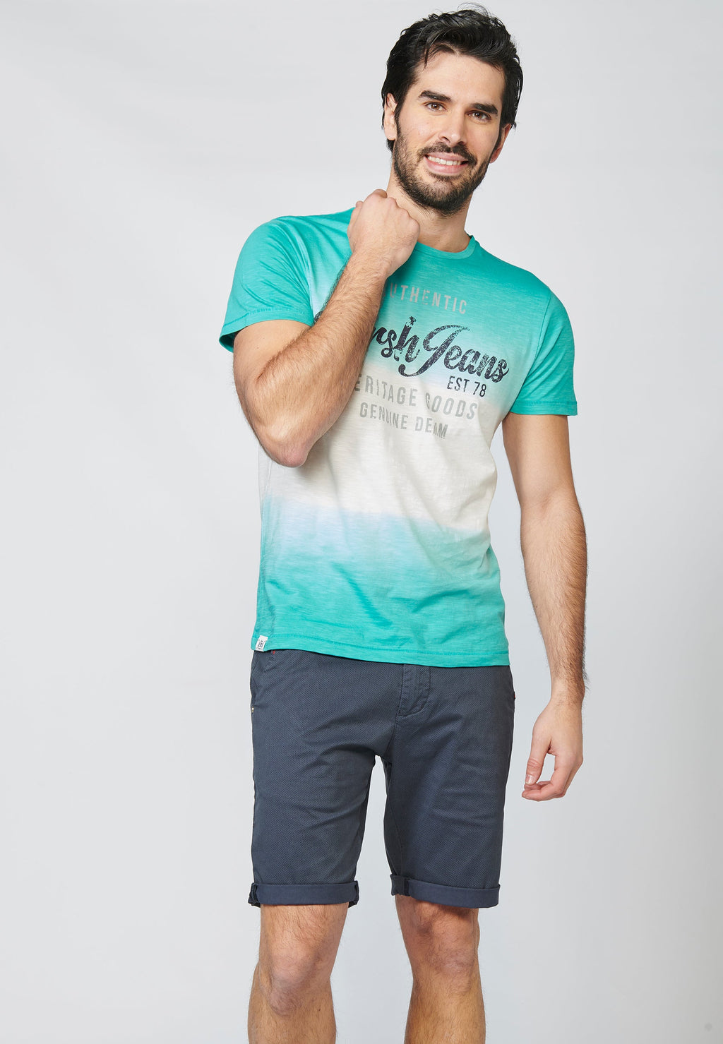 Camiseta Hombre Manga Corta Estampado Dip Dye – Koroshi 2211MC41