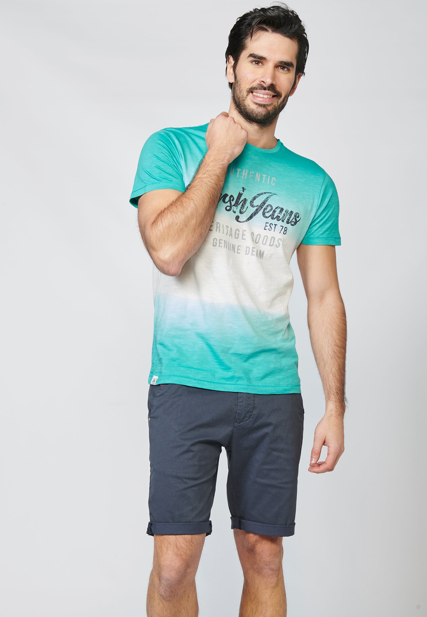 Camiseta Hombre Manga Corta Estampado Dip Dye – Koroshi 2211MC41