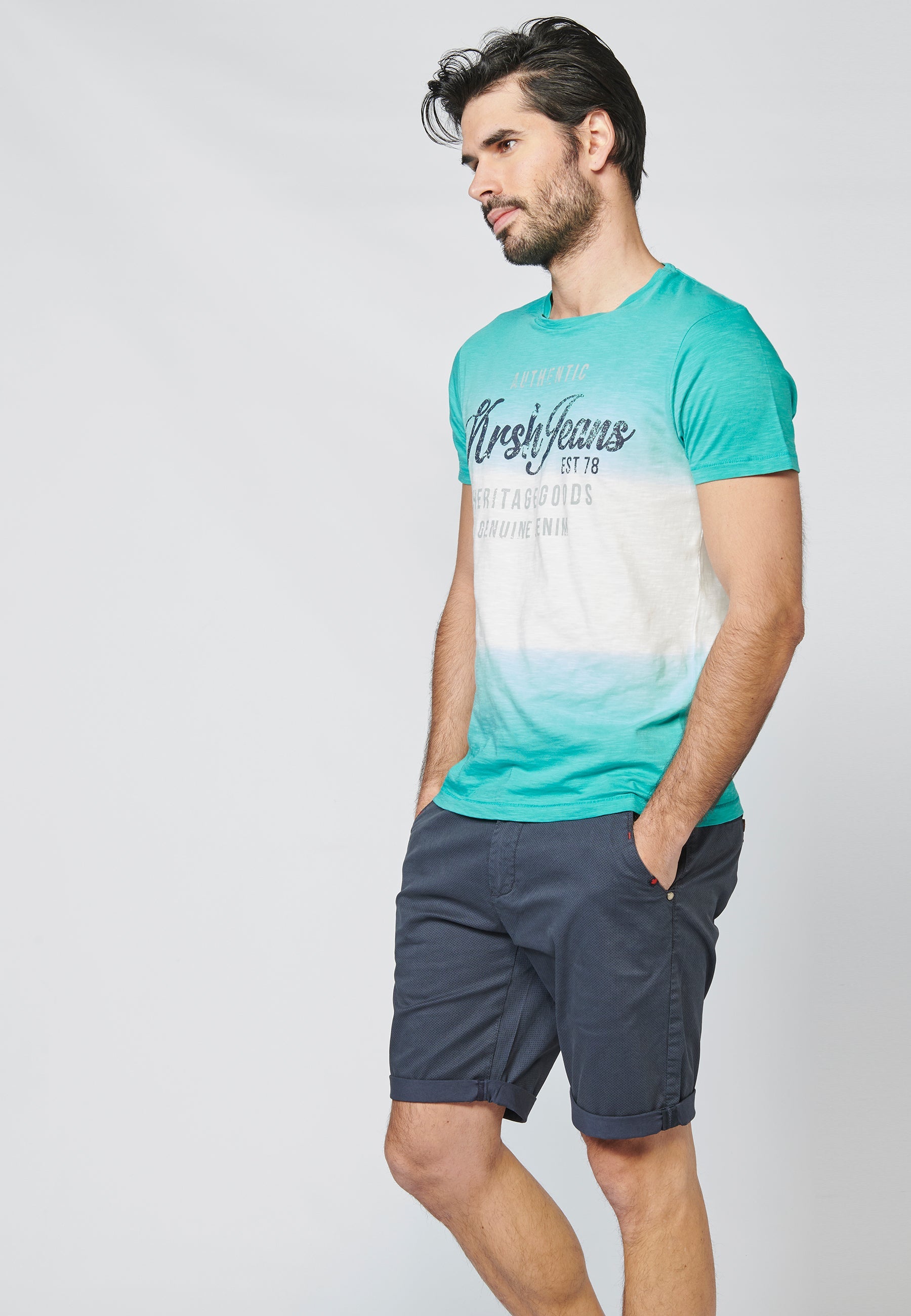 Camiseta Hombre Manga Corta Estampado Dip Dye – Koroshi 2211MC41