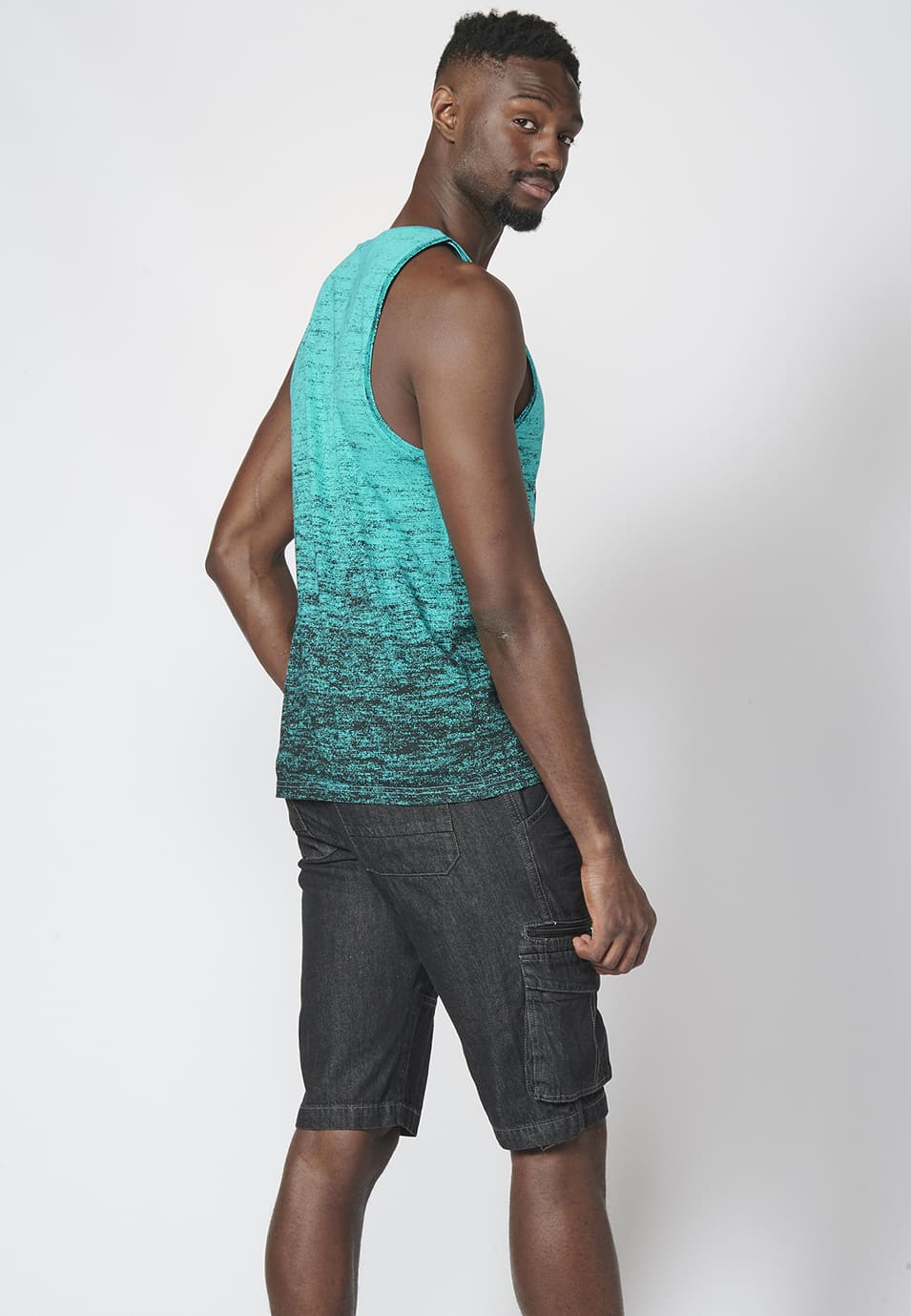 Camiseta de Tirantes Hombre Estampado Surfero Degradado – Koroshi 2211MS02