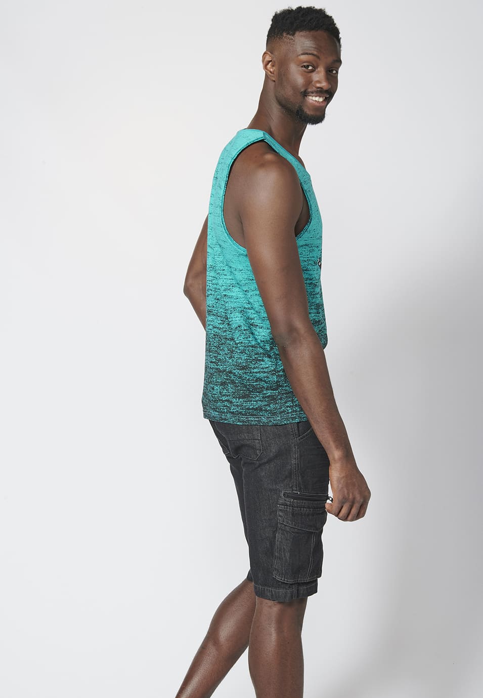Camiseta de Tirantes Hombre Estampado Surfero Degradado – Koroshi 2211MS02