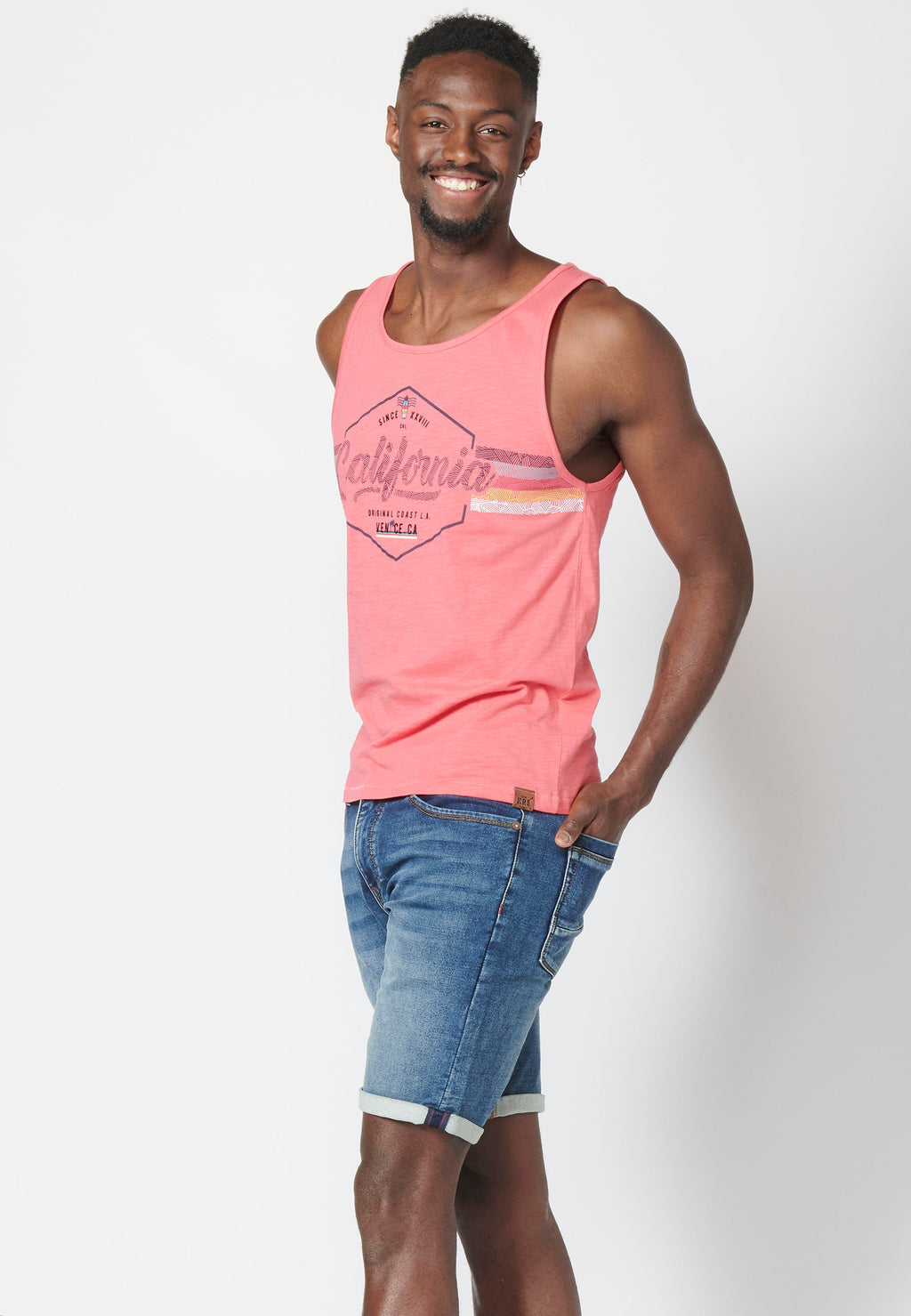 Camiseta de Tirantes Hombre Estampado California – Koroshi 2211MS03
