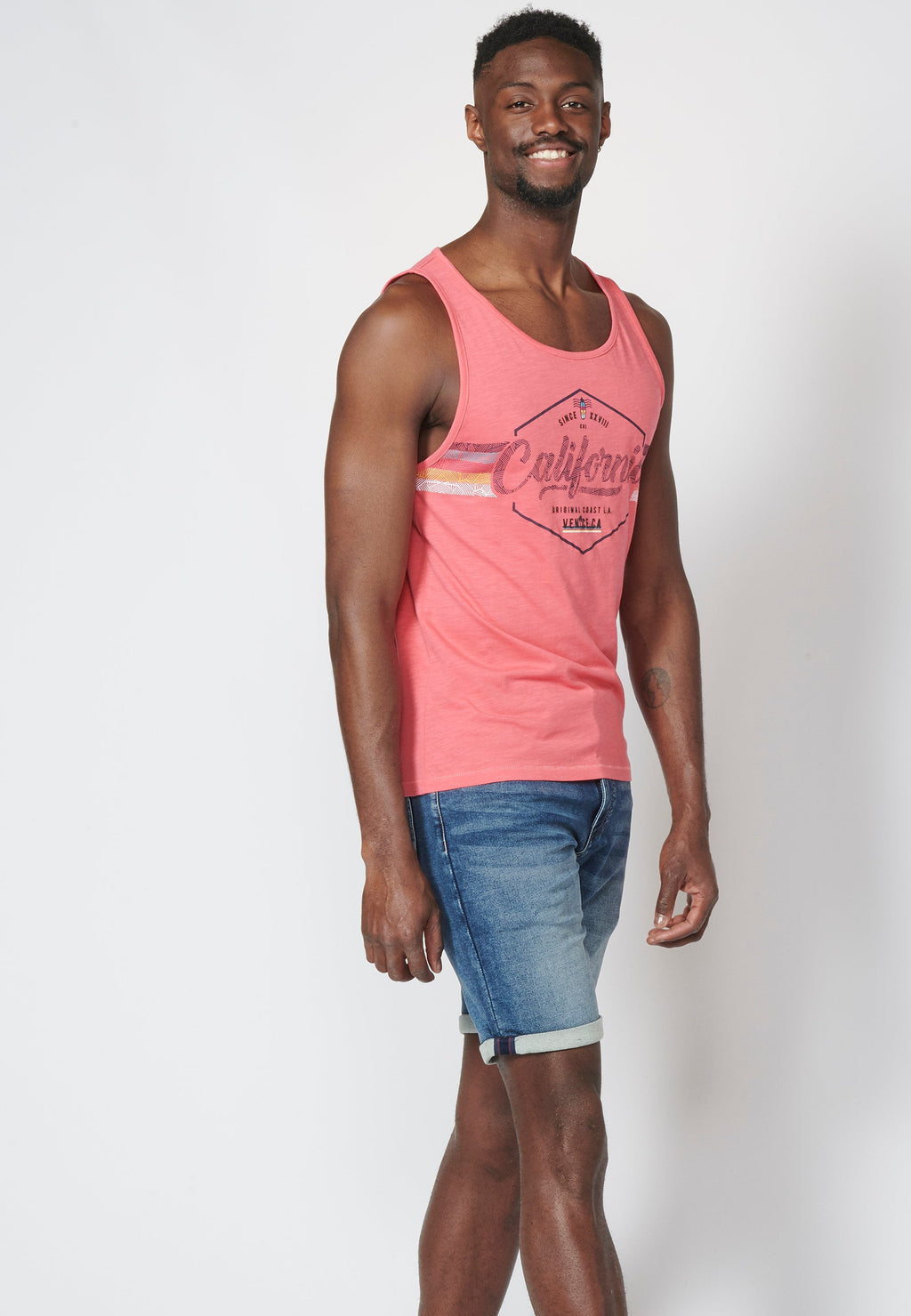 Camiseta de Tirantes Hombre Estampado California – Koroshi 2211MS03