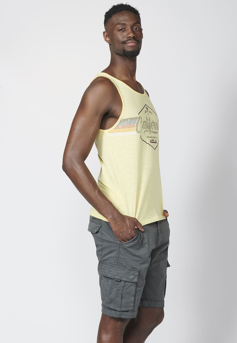 Camiseta de Tirantes Hombre Estampado California – Koroshi 2211MS03
