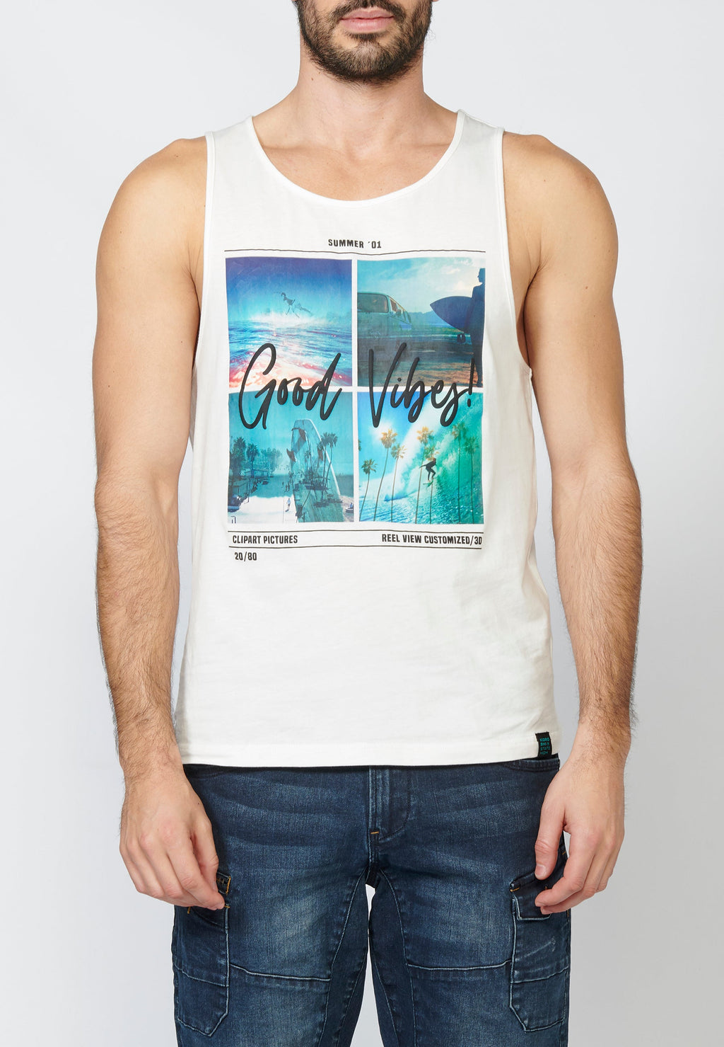 Camiseta de Tirantes Hombre Estampado Surfero – Koroshi 2211MS06