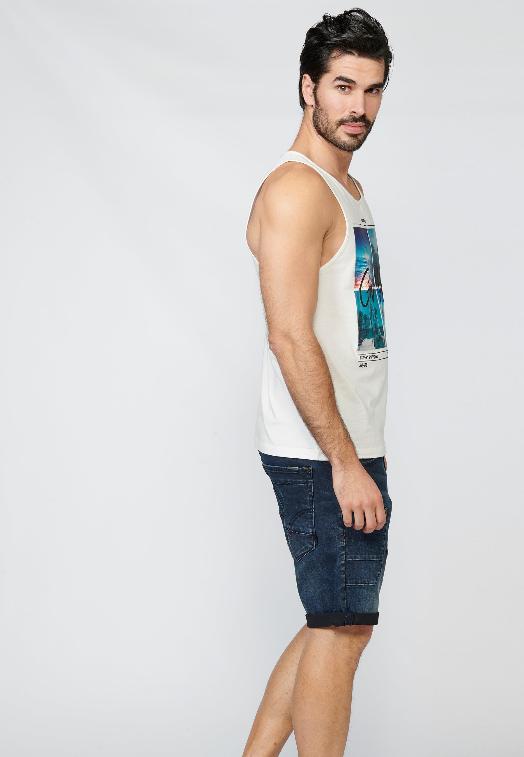 Camiseta de Tirantes Hombre Estampado Surfero – Koroshi 2211MS06