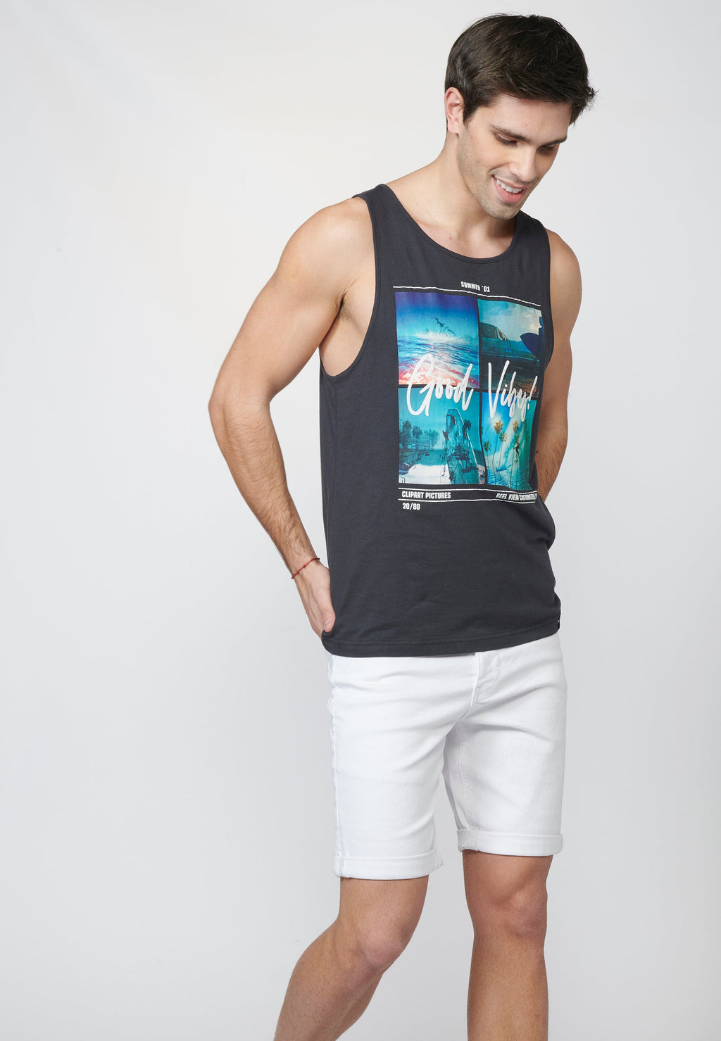 Camiseta de Tirantes Hombre Estampado Surfero – Koroshi 2211MS06