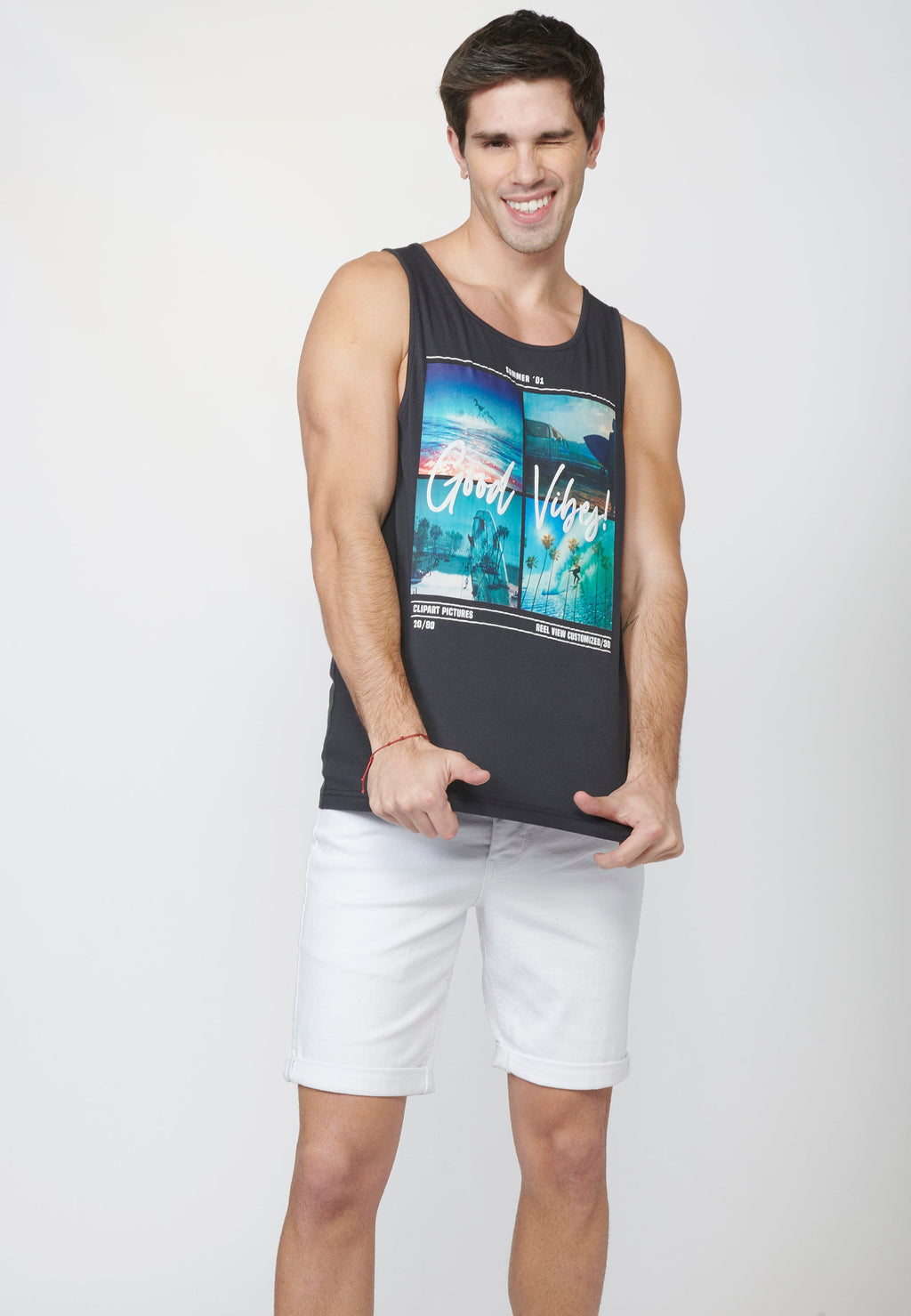 Camiseta de Tirantes Hombre Estampado Surfero – Koroshi 2211MS06