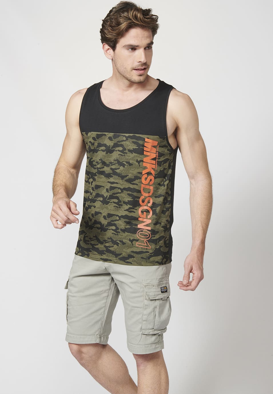 Camiseta de Tirantes Hombre Estampado Camuflaje – Koroshi 2211MS07