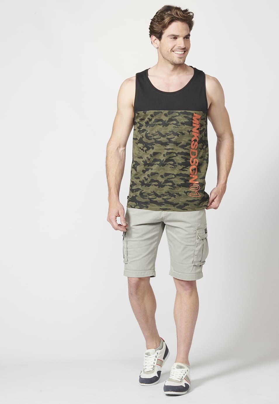 Camiseta de Tirantes Hombre Estampado Camuflaje – Koroshi 2211MS07