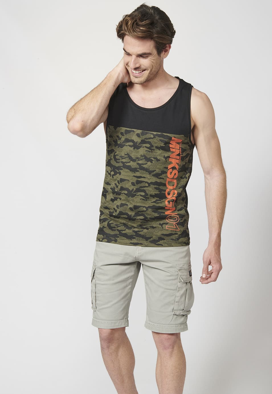 Camiseta de Tirantes Hombre Estampado Camuflaje – Koroshi 2211MS07