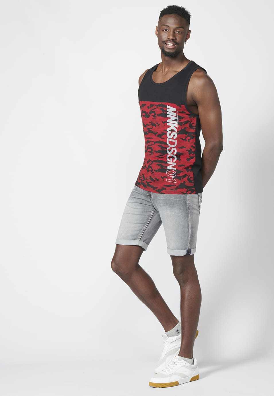 Camiseta de Tirantes Hombre Estampado Camuflaje – Koroshi 2211MS07