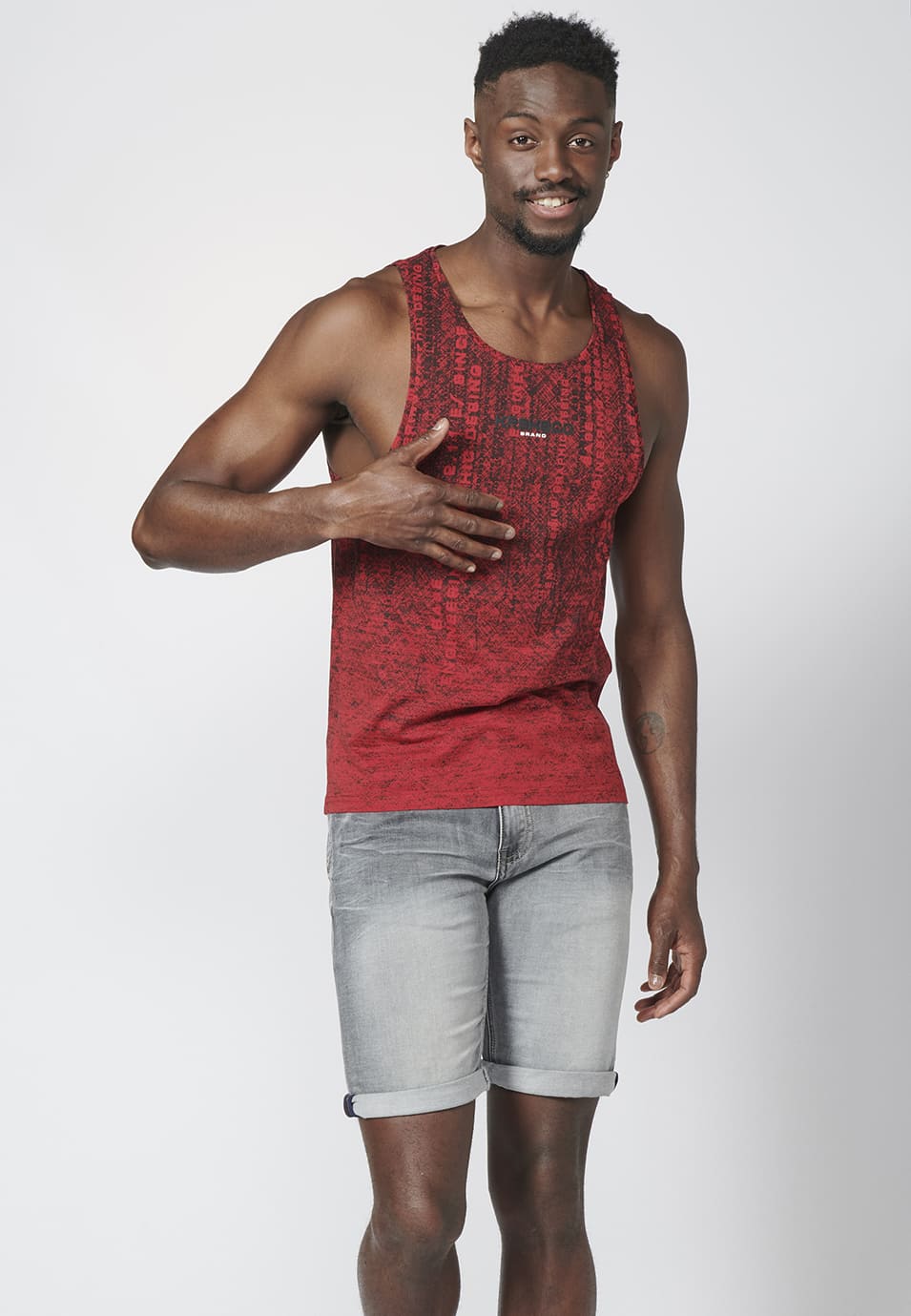 Camiseta de Tirantes Hombre Estampado Degradado – Koroshi 2211MS11
