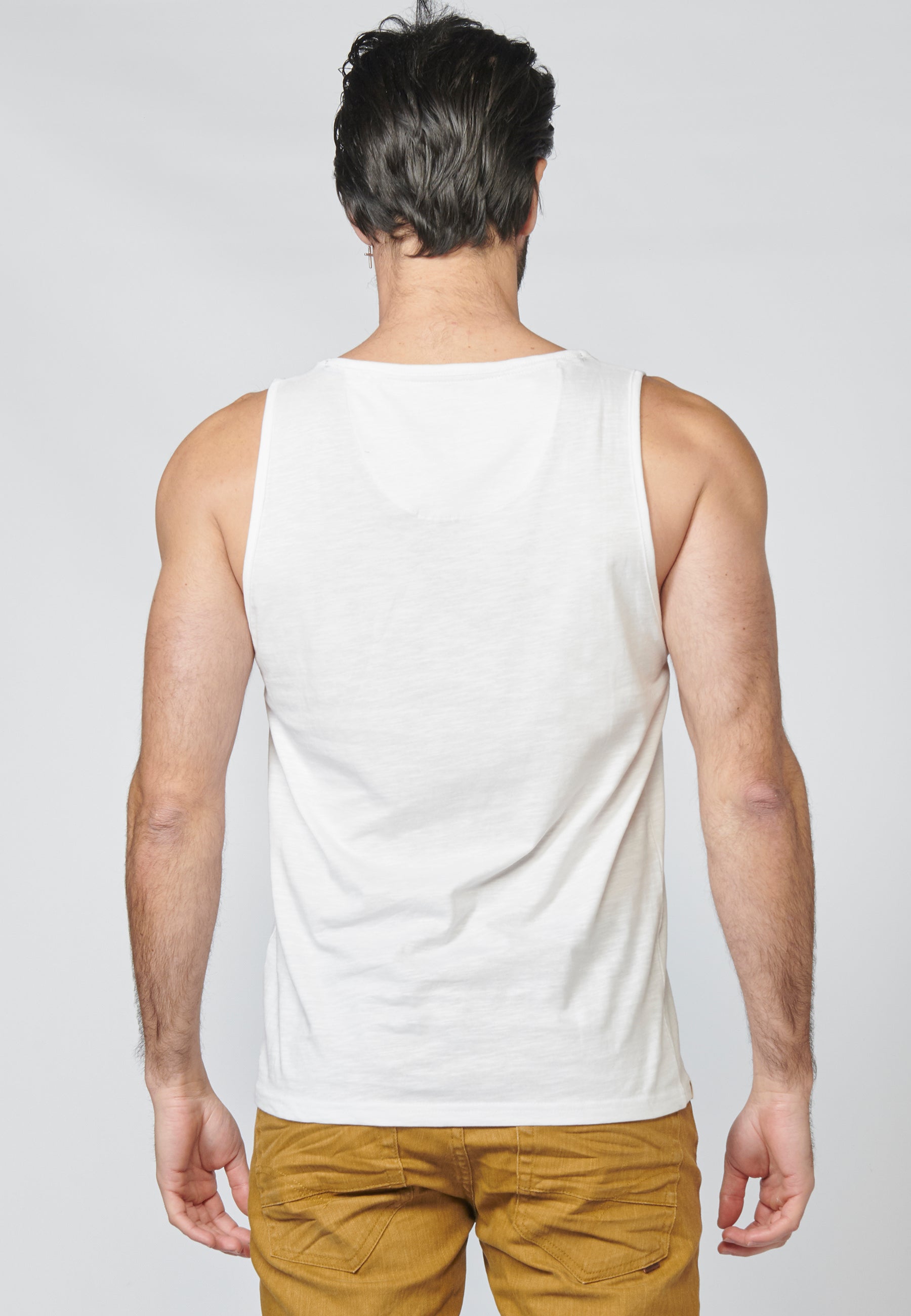 Camiseta de Tirantes Hombre Estampado Surfero Delantero – Koroshi 2211MS19