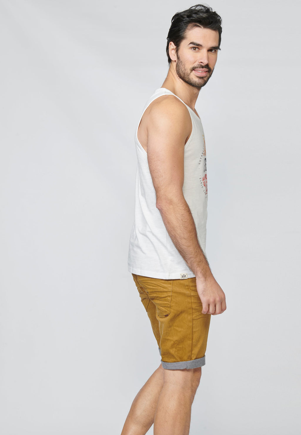 Camiseta de Tirantes Hombre Estampado Surfero Delantero – Koroshi 2211MS19