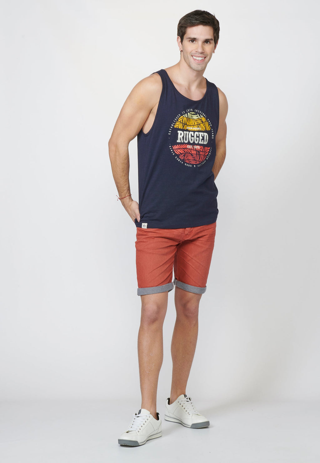 Camiseta de Tirantes Hombre Estampado Surfero Delantero – Koroshi 2211MS19