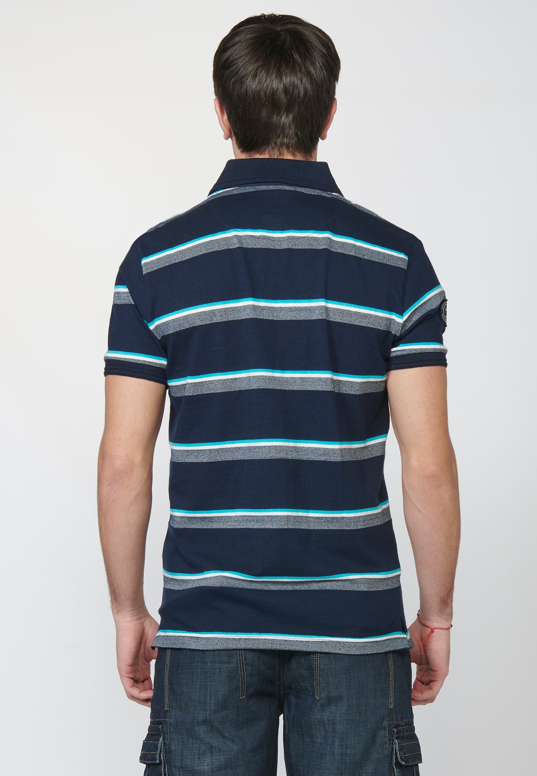 Polo Hombre Manga Corta Rayas Cuello Camisero – Koroshi 2211PC08