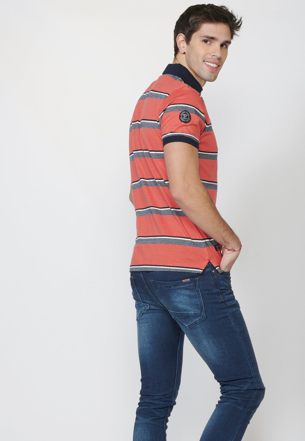 Polo Hombre Manga Corta Rayas Cuello Camisero – Koroshi 2211PC08