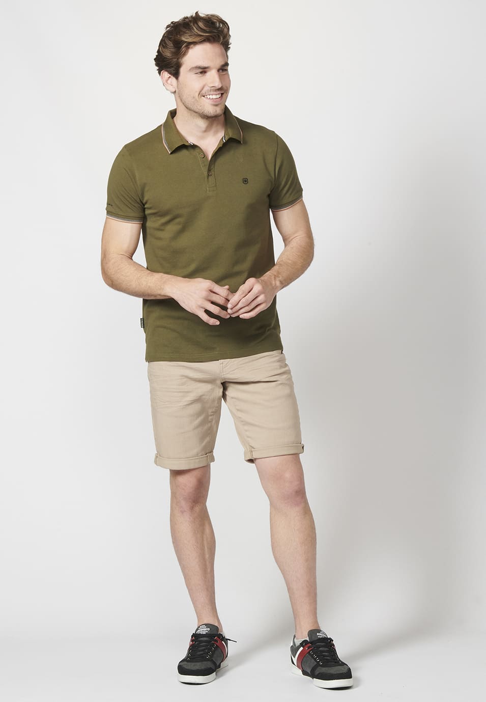 Polo Piqué Hombre Manga Corta Cuello Camisero – Koroshi 2211PC23
