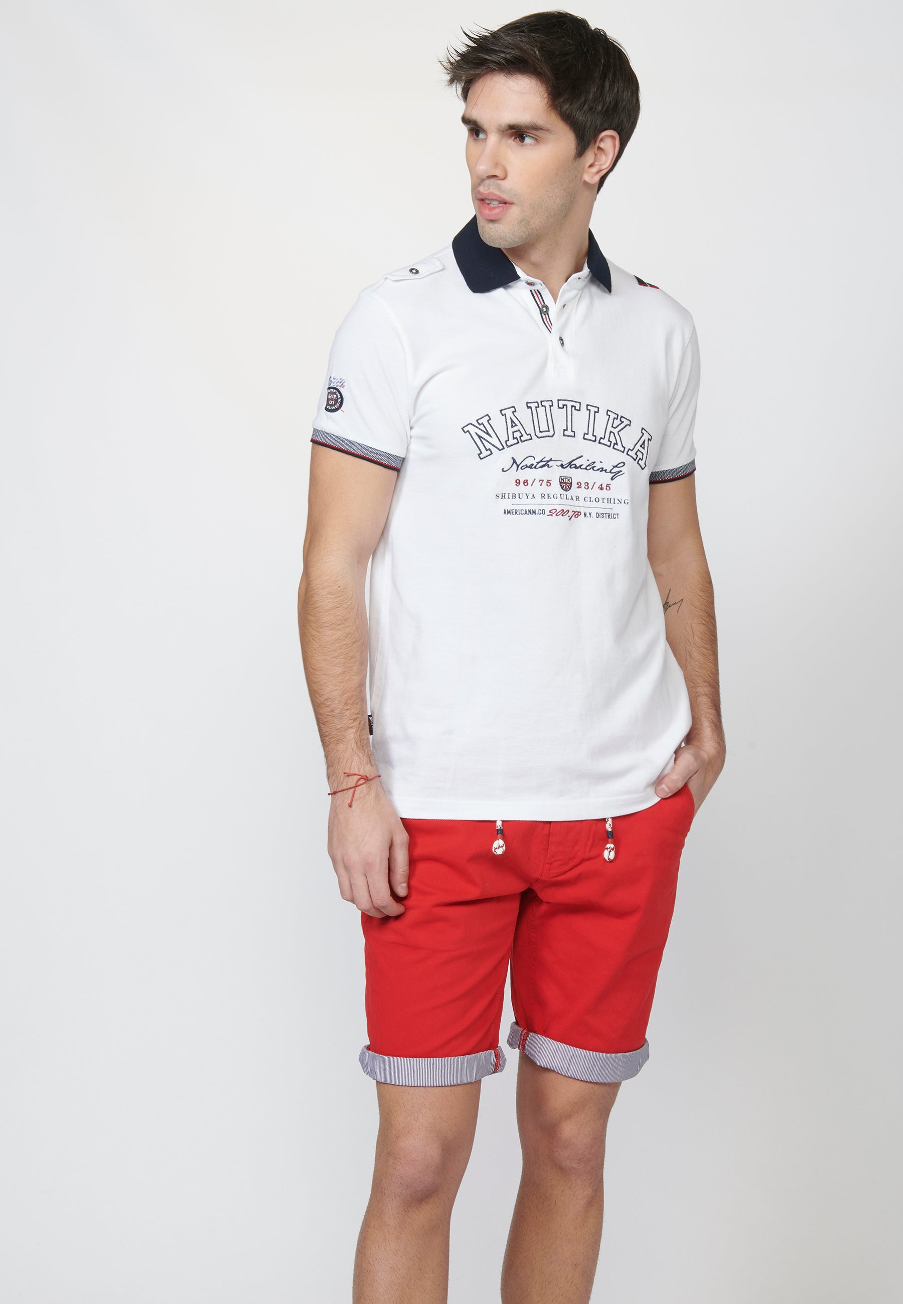 Polo Piqué Hombre Manga Corta Bordado Náutico – Koroshi 2211PC24