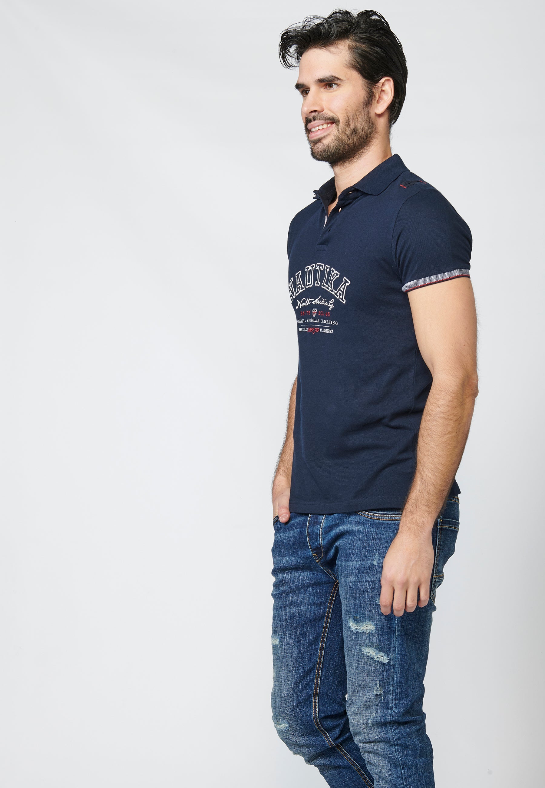 Polo Piqué Hombre Manga Corta Bordado Náutico – Koroshi 2211PC24
