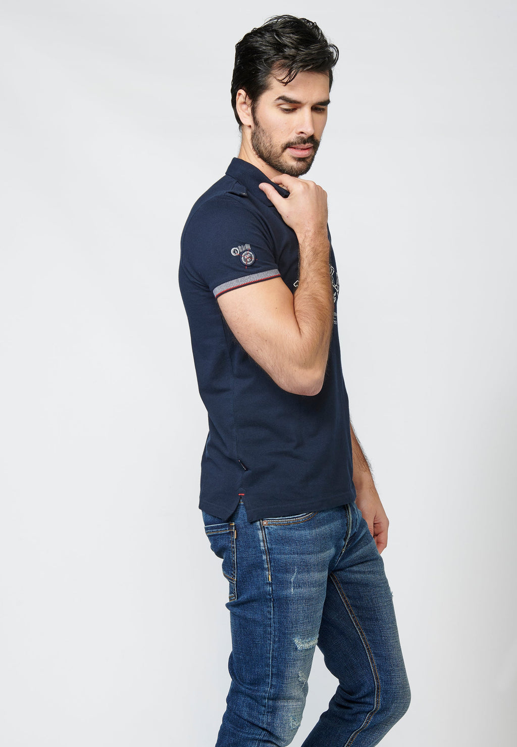 Polo Piqué Hombre Manga Corta Bordado Náutico – Koroshi 2211PC24