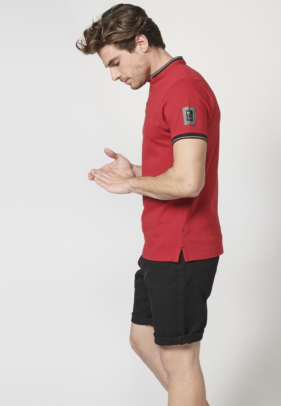 Polo Piqué Hombre Cuello Mao Estampado Lateral – Koroshi 2211PC26