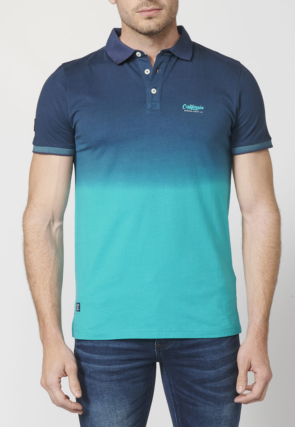 Polo Hombre Manga Corta Estampado Degradado – Koroshi Menta