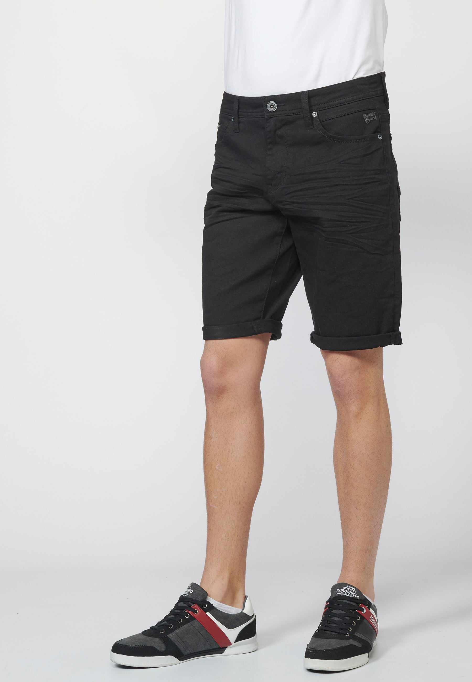 Bermuda Hombre Algodón Regular 5 Bolsillos con Vuelta – Koroshi 2211PS01