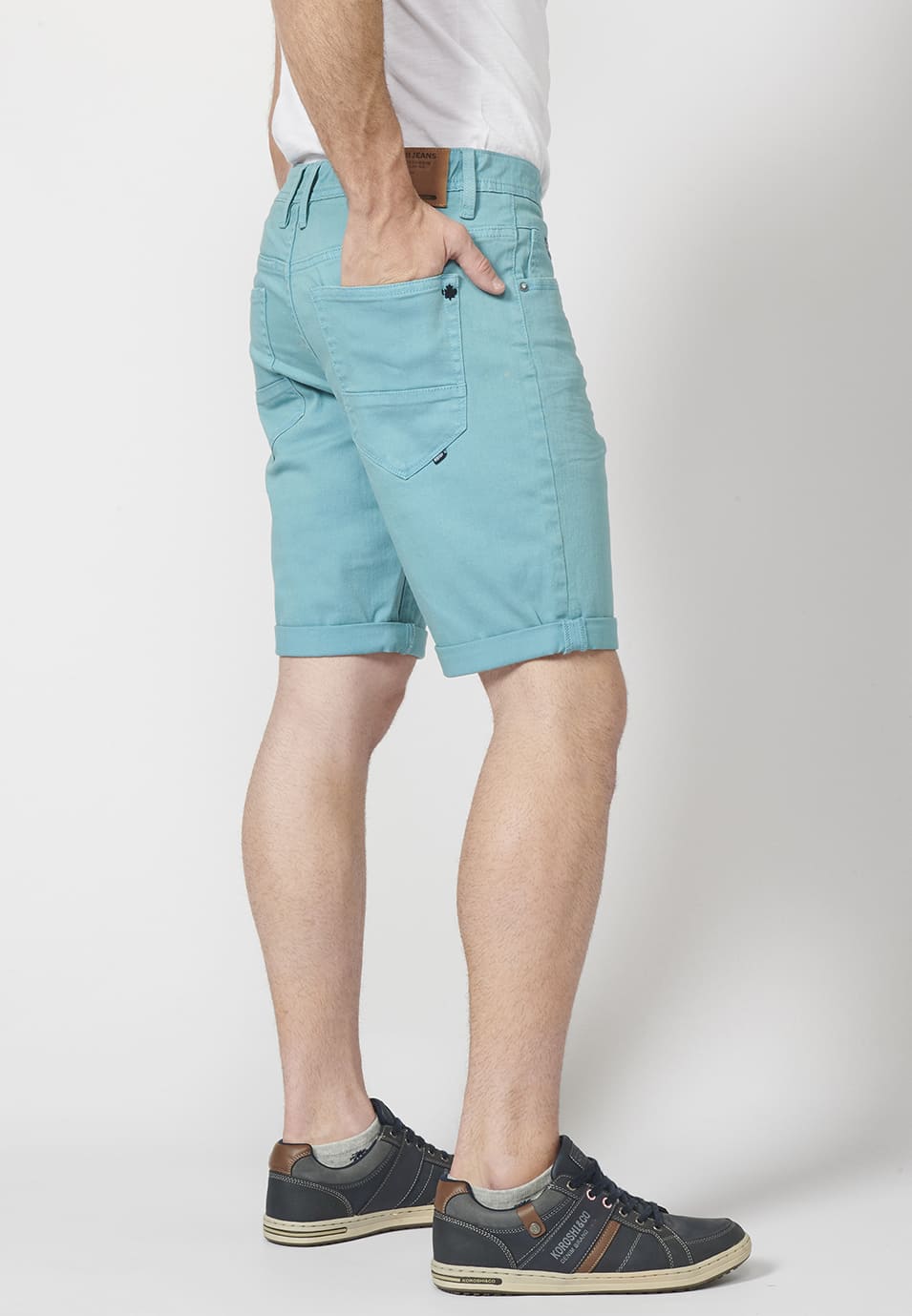 Bermuda Hombre Algodón Regular 5 Bolsillos con Vuelta – Koroshi 2211PS01