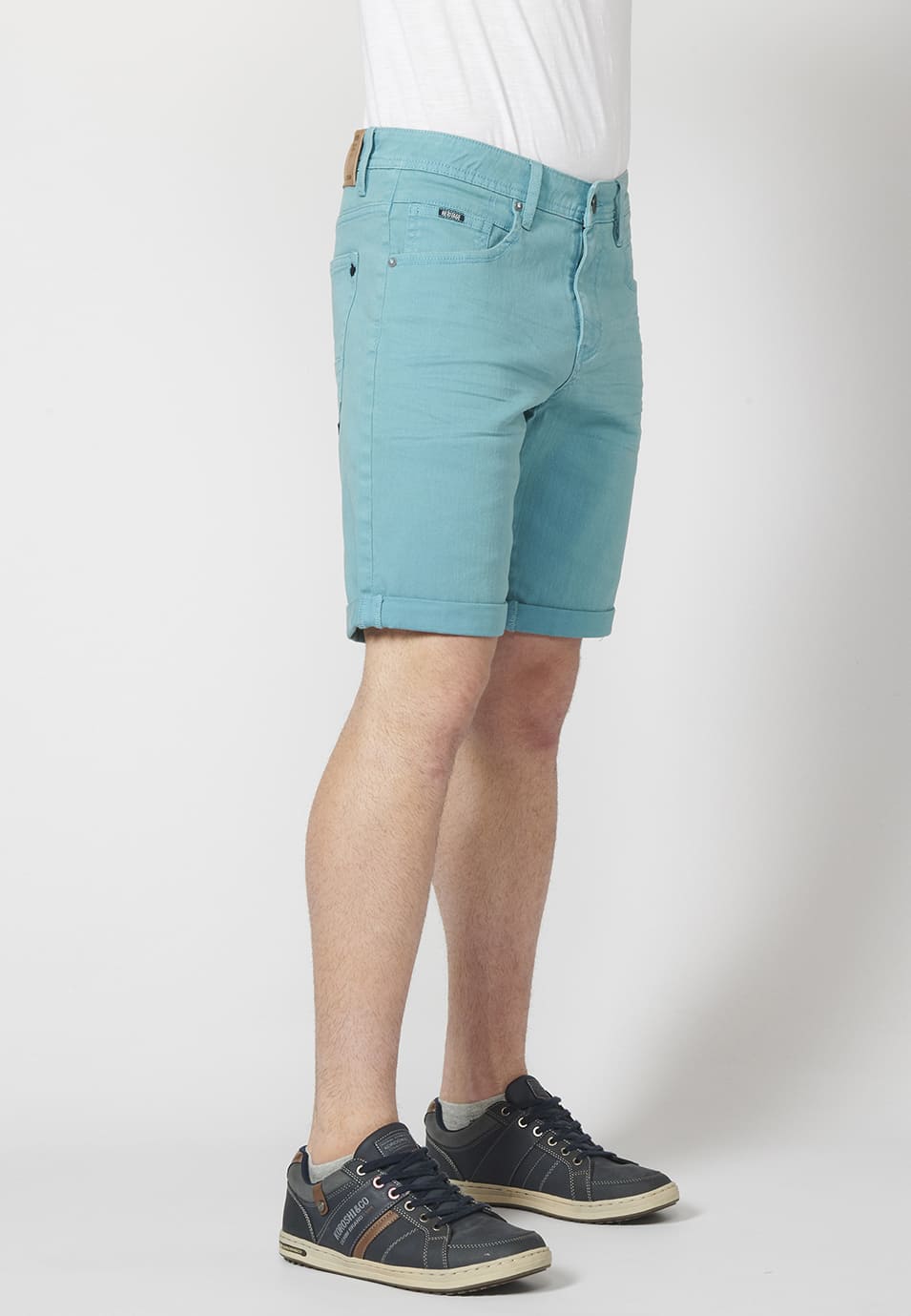 Bermuda Hombre Algodón Regular 5 Bolsillos con Vuelta – Koroshi 2211PS01